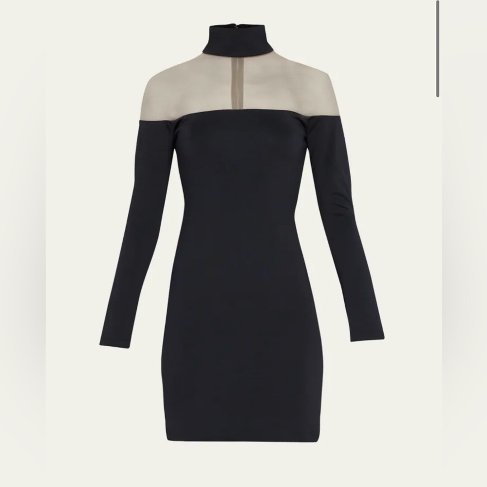Alice + Olivia Zahra sheer turtleneck mini dress Size 6